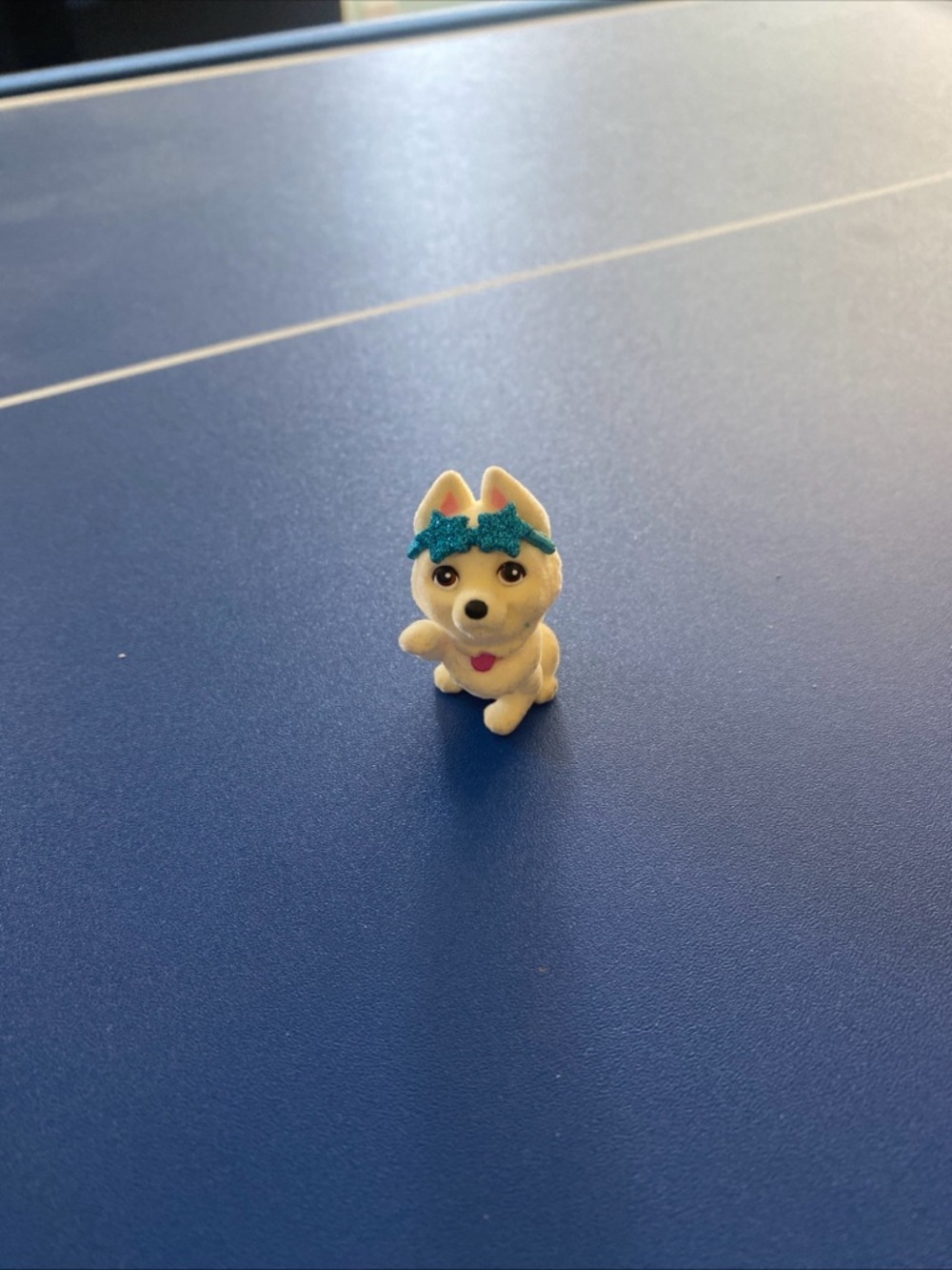 Barbie Mini White Dog with Blue Star Glasses
